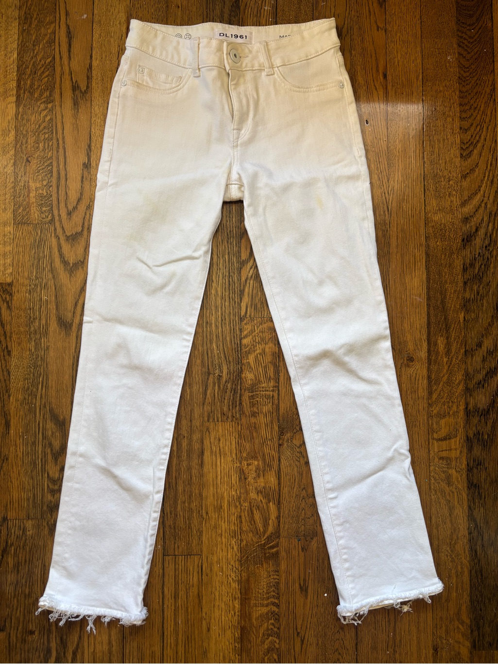 Dl1961 Mara Straight Ankle White/Cream Jeans Size 24